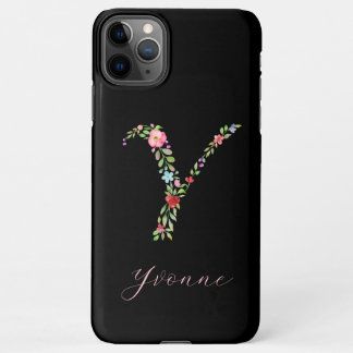 Brief van gepersonaliseerde Waterverf Floral Monog iPhone 11Pro Max Hoesje