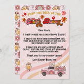 Brief van Groovy Easter Bunny Kaart (Voorkant / Achterkant)