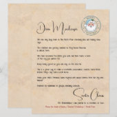 Brief van het bureau van de kerstman gepersonalise feestdagenkaart (Voorkant / Achterkant)