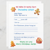 Brief van het  kind aan de Santa (Voorkant / Achterkant)