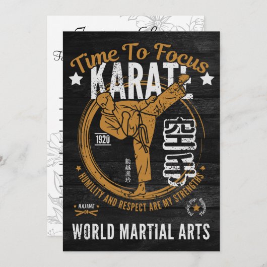 Brief van Karate Uitnodiging (Voorkant / Achterkant)