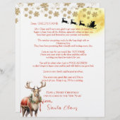 Brief van Kerstman Rendier Kerstboom (Voorkant / Achterkant)