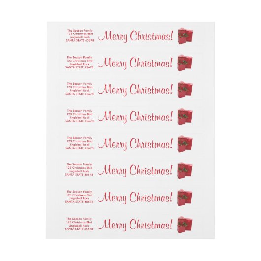 Brief van Kerstmis Adreslabel Wikkel (Vel)