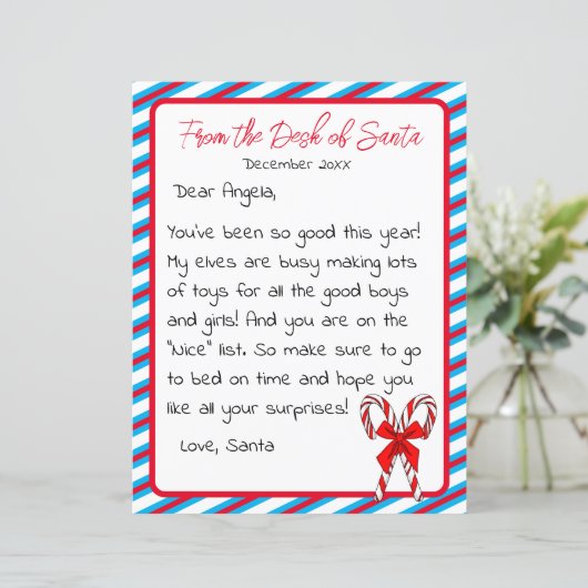 Brief van Kerstmis van het Kind Santa Clause (Staand voorkant)