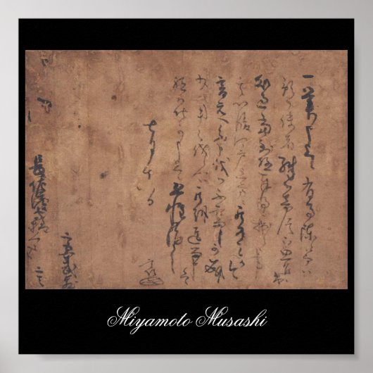 Brief van Miyamoto Musashi, c. jaren '1600 Poster (Voorkant)