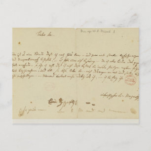 Brief van Mozart aan een hoogtepunt, januari 1786 Briefkaart