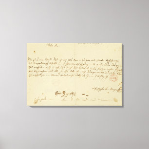 Brief van Mozart aan een hoogtepunt, januari 1786 Canvas Afdruk