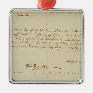 Brief van Mozart aan een hoogtepunt, januari 1786 Metalen Ornament