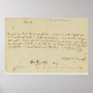 Brief van Mozart aan een hoogtepunt, januari 1786 Poster