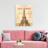 Brief van Parijs Canvas Afdruk (Insitu (Woonkamer))