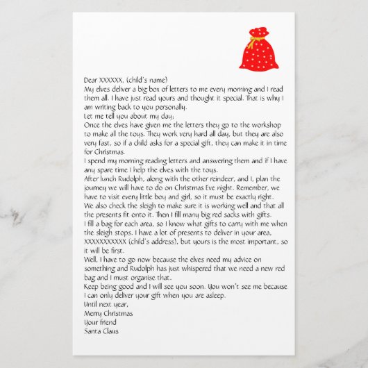  brief van Santa 4 Stationery Briefpapier (Voorkant)