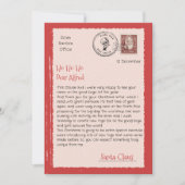 Brief van Santa Bewerkbare Santa Letter Feestdagenkaart (Voorkant)