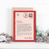 Brief van Santa Bewerkbare Santa Letter Feestdagenkaart