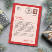 Brief van Santa Bewerkbare Santa Letter Feestdagenkaart