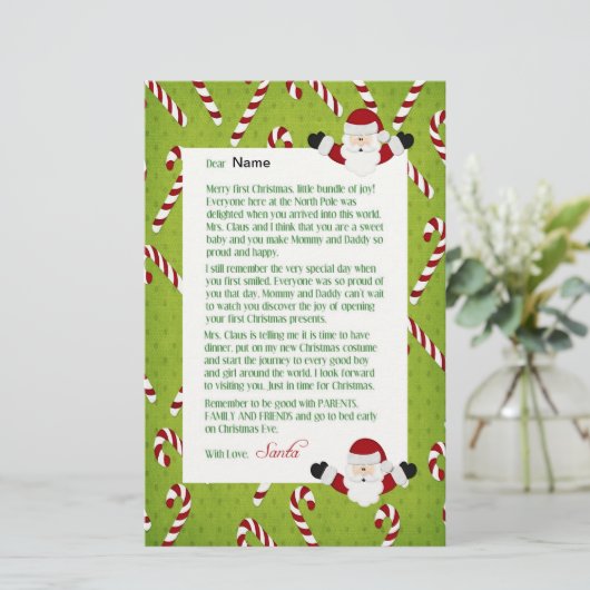 Brief van Santa Briefpapier (Staand voorkant)