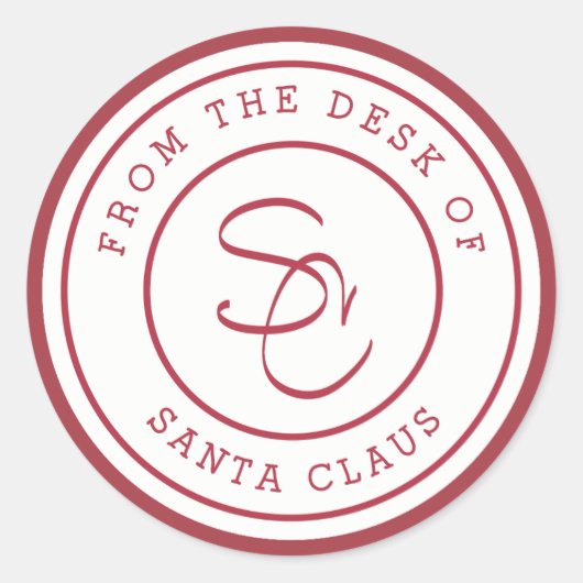 Brief van Santa Envelope Seals Ronde Sticker (Voorkant)