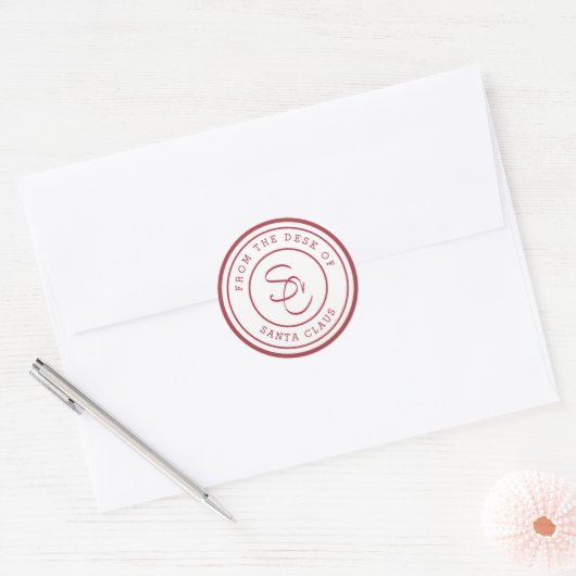 Brief van Santa Envelope Seals Ronde Sticker (Envelop)