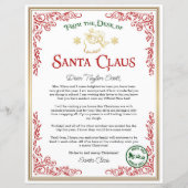 Brief van Santa, Kerstman brief voor kinderen (Voorkant)