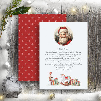 Brief van Santa naar baby Schattige rood groen Feestdagenkaart