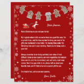 Brief van Santa Unicorn Snowflakes Red Kerstmis (Voorkant / Achterkant)