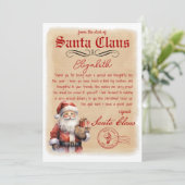 brief van Santa Waterverf Kaart (Staand voorkant)