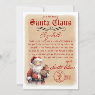 brief van Santa Waterverf Kaart