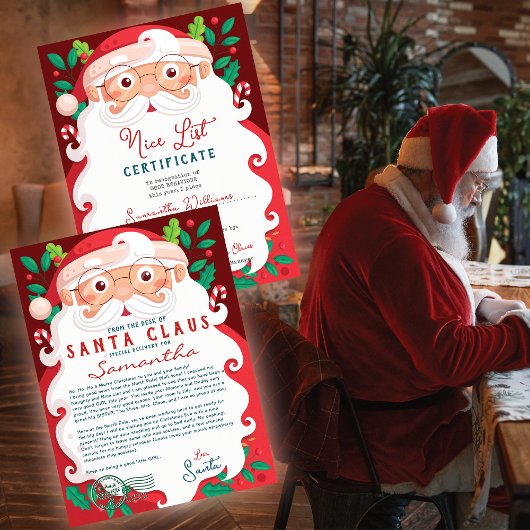 Brief van Sinterklaas Nice List Certificaat Kerstm