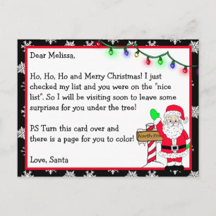 Brief van Sinterklaas voor kinderen + kleurplaat a Briefkaart