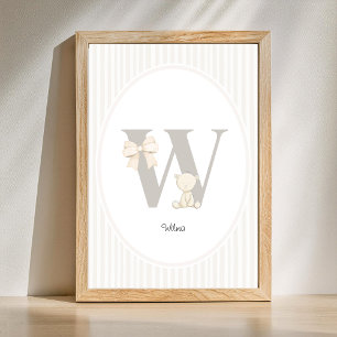 Brief W Kinderkamer Muur Kunst - Aangepaste Baby N Poster