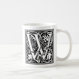Brief W Middeleeuws Monogram Art Nouveau Koffiemok