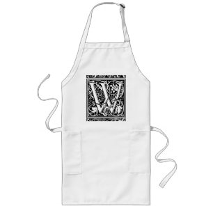 Brief W Middeleeuws Monogram Art Nouveau Lang Schort