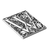 Brief W Middeleeuws Monogram Art Nouveau Notitieblok (Schuin)