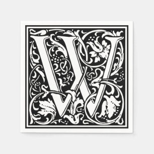 Brief W Middeleeuws Monogram Art Nouveau Servet