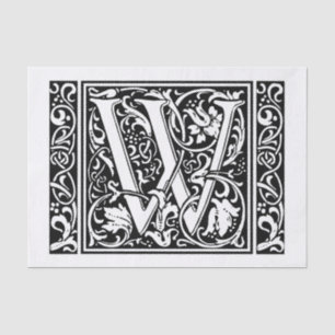 Brief W Middeleeuws Monogram Art Nouveau Tissuepapier