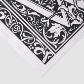 Brief W Middeleeuws Monogram Art Nouveau Tissuepapier (Detail)