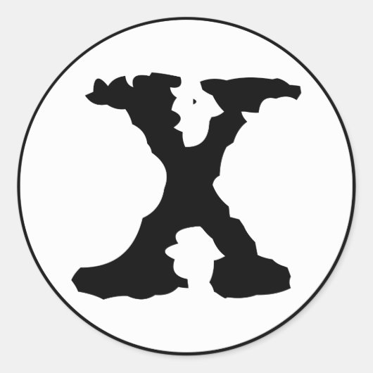 Brief X Ronde Sticker (Voorkant)