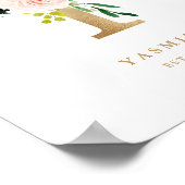 Brief Y Blush Floral Monogram Gold Foil Nursery Poster (Hoek)