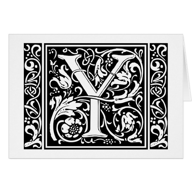 Brief Y Middeleeuws Monogram Art Nouveau (Voorkant Horizontaal)
