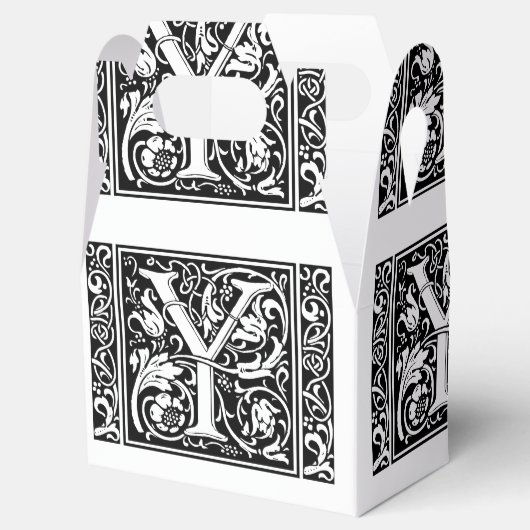 Brief Y Middeleeuws Monogram Art Nouveau Bedankdoosjes (Geopend)
