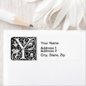 Brief Y Middeleeuws Monogram Art Nouveau Etiket (Insitu)