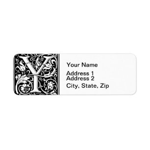 Brief Y Middeleeuws Monogram Art Nouveau Etiket