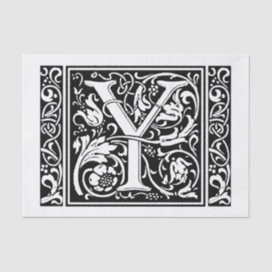 Brief Y Middeleeuws Monogram Art Nouveau Tissuepapier