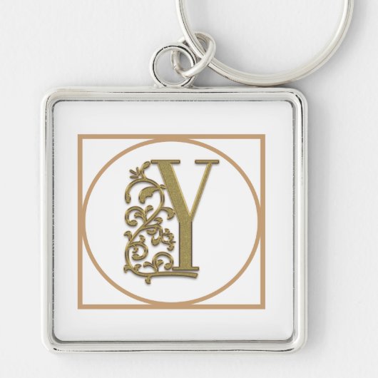 BRIEF Y MONOGRAM Beauful Wedding New Home Gift Sleutelhanger (Voorkant)