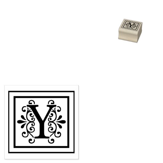 Brief Y Monogram Rubberstempel (Gestempeld)