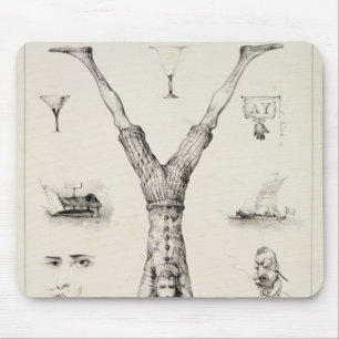 Brief Y van een alfabet-primer Muismat