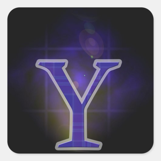 Brief Y Vierkante Sticker (Voorkant)