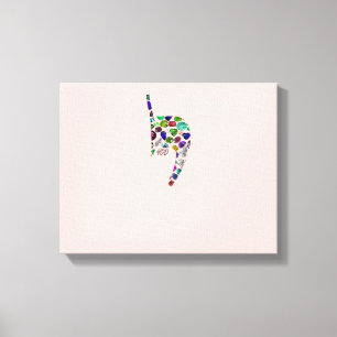 Brief "YOD" Canvas Afdruk