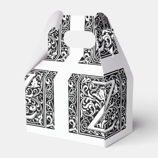 Brief Z Middeleeuws Monogram Art Nouveau Bedankdoosjes (Achterkant)