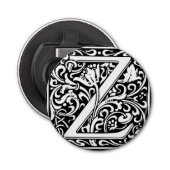 Brief Z Middeleeuws Monogram Art Nouveau Button Flesopener (Voorkant)