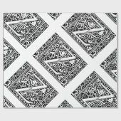 Brief Z Middeleeuws Monogram Art Nouveau Cadeaupapier (Vlak)